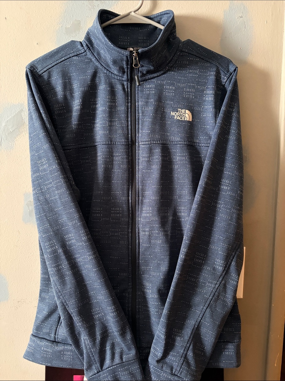 The North Face Men’s Dark Blue Patterned Full-Zip Performance Jacket